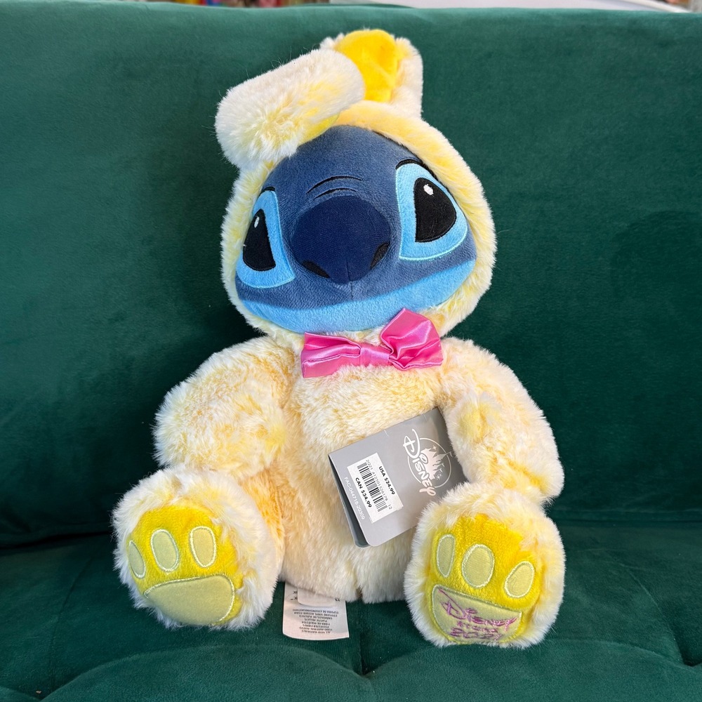 Disney Stitch Plush Easter Bunny Costume Bow Tie Stuffed Animal Toy‎